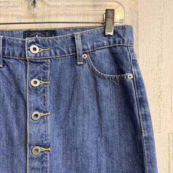 Lucky Brand Women's 4/27 Denim Button Front Skirt Blue Jean Casual Classic - Picture 5 of 15